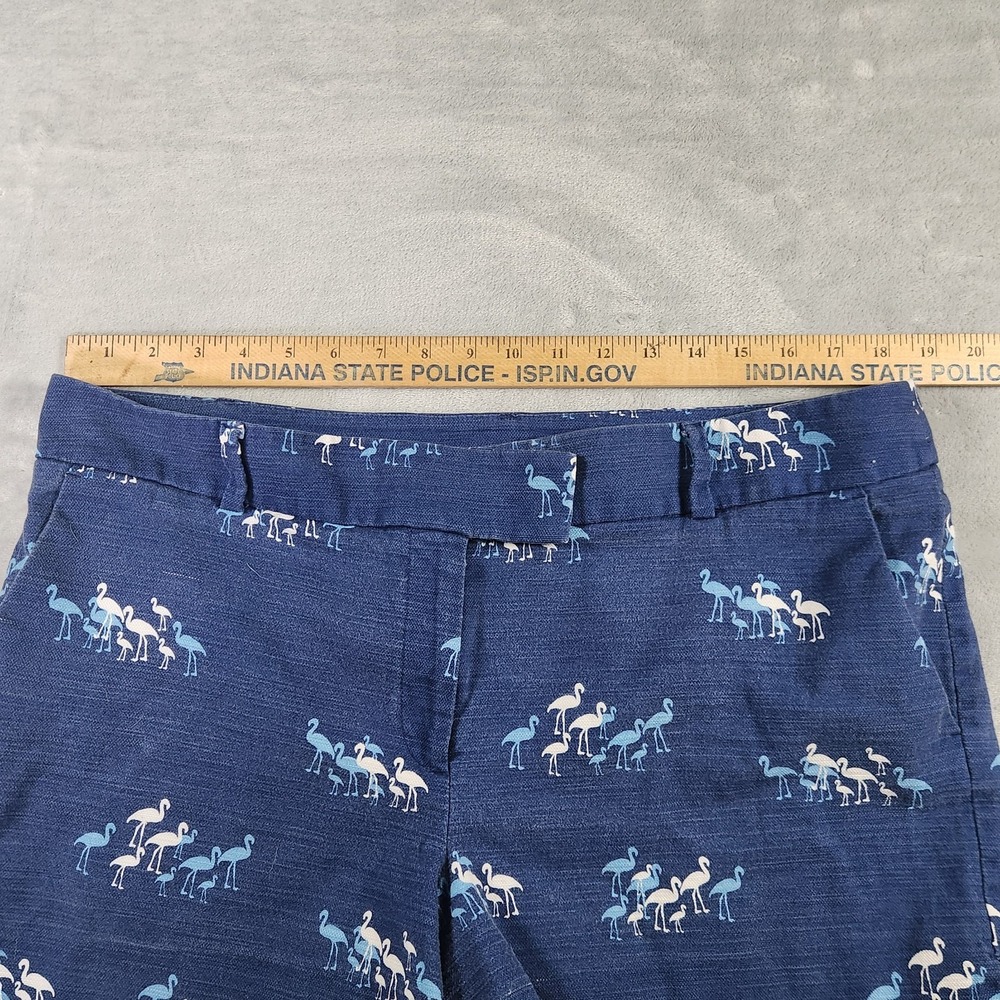 Ann Taylor Loft‎ Riviera Short, Flamingo Design, Navy White Women Size 14, - Picture 4 of 10